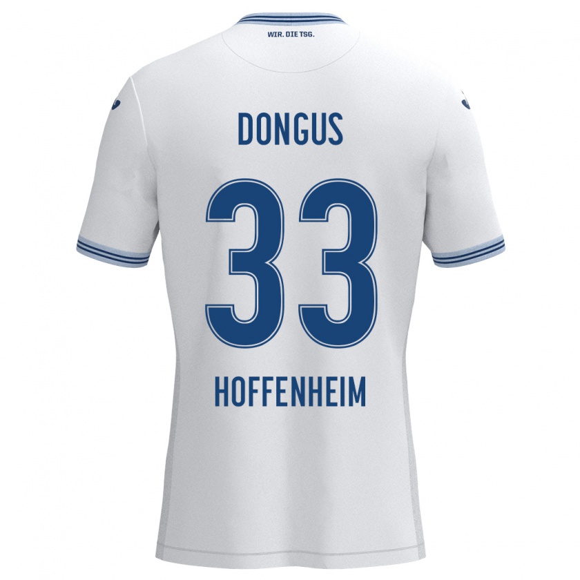 Kandiny Kinder Fabienne Dongus #33 Weiß Blau Auswärtstrikot Trikot 2024/25 T-Shirt