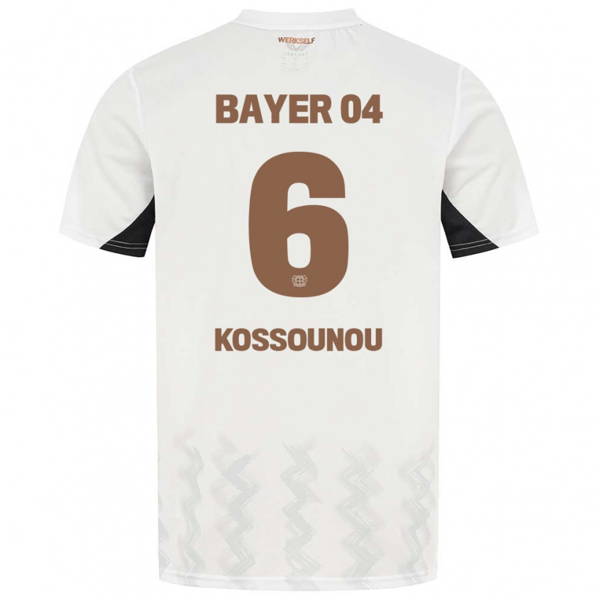 Kandiny Kinder Odilon Kossounou #6 Weiß Schwarz Auswärtstrikot Trikot 2024/25 T-Shirt