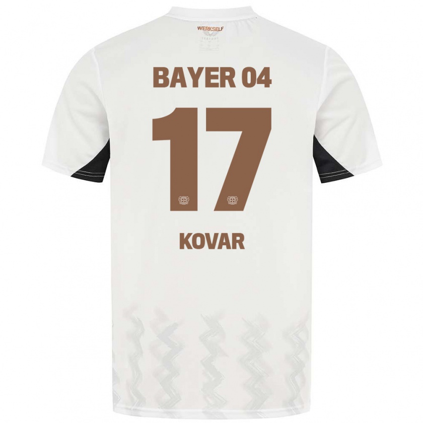 Kandiny Kinder Matej Kovar #17 Weiß Schwarz Auswärtstrikot Trikot 2024/25 T-Shirt