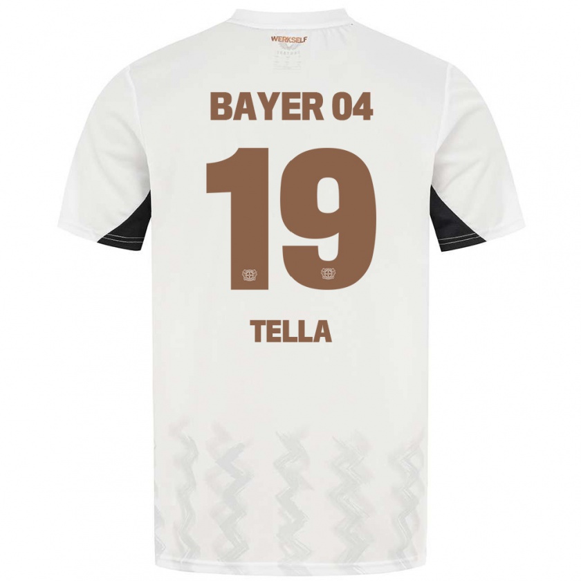 Kandiny Kinder Nathan Tella #19 Weiß Schwarz Auswärtstrikot Trikot 2024/25 T-Shirt