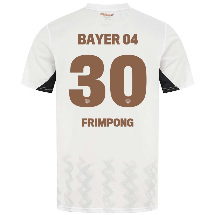 Kandiny Kinder Jeremie Frimpong #30 Weiß Schwarz Auswärtstrikot Trikot 2024/25 T-Shirt