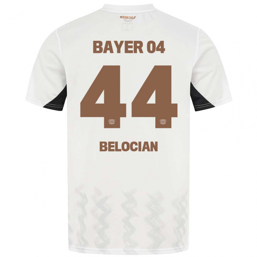 Kandiny Kinder Jeanuël Belocian #44 Weiß Schwarz Auswärtstrikot Trikot 2024/25 T-Shirt