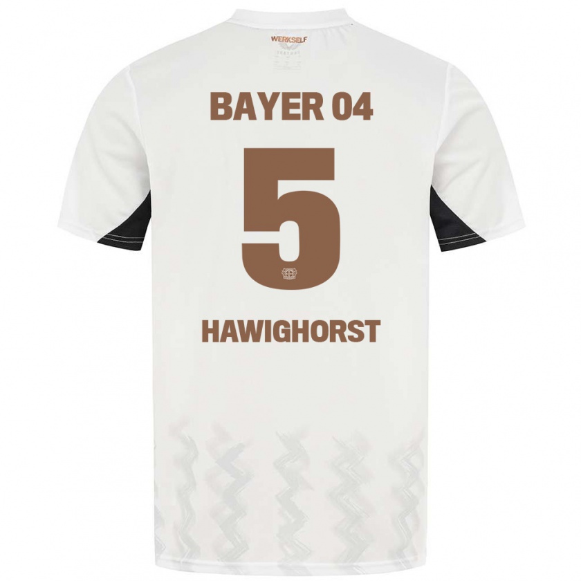 Kandiny Kinder Ben Hawighorst #5 Weiß Schwarz Auswärtstrikot Trikot 2024/25 T-Shirt