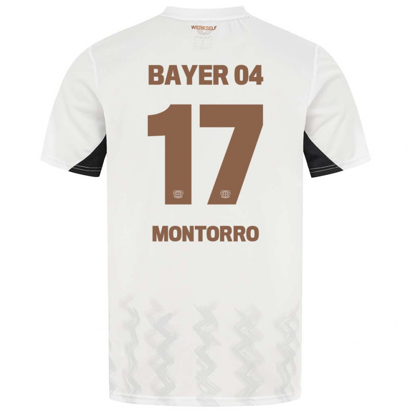 Kandiny Kinder Josuè Montorro #17 Weiß Schwarz Auswärtstrikot Trikot 2024/25 T-Shirt