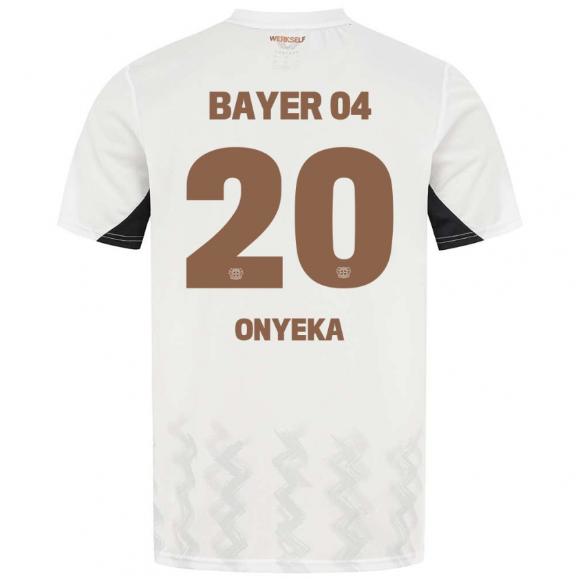 Kandiny Kinder Francis Onyeka #20 Weiß Schwarz Auswärtstrikot Trikot 2024/25 T-Shirt