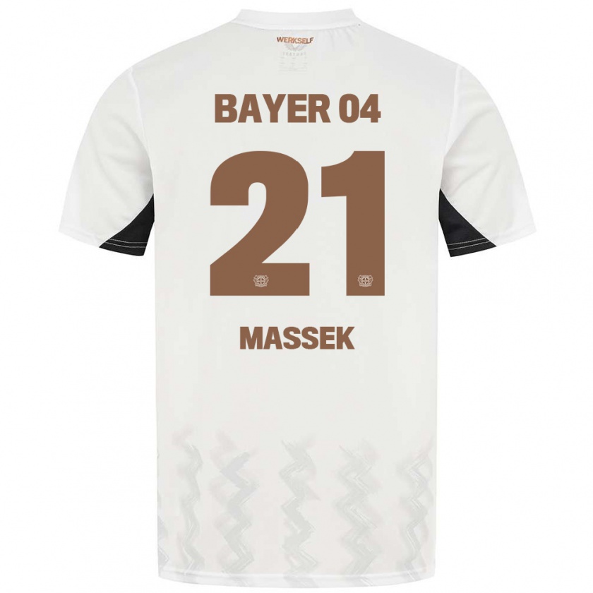 Kandiny Kinder Ivan Massek #21 Weiß Schwarz Auswärtstrikot Trikot 2024/25 T-Shirt