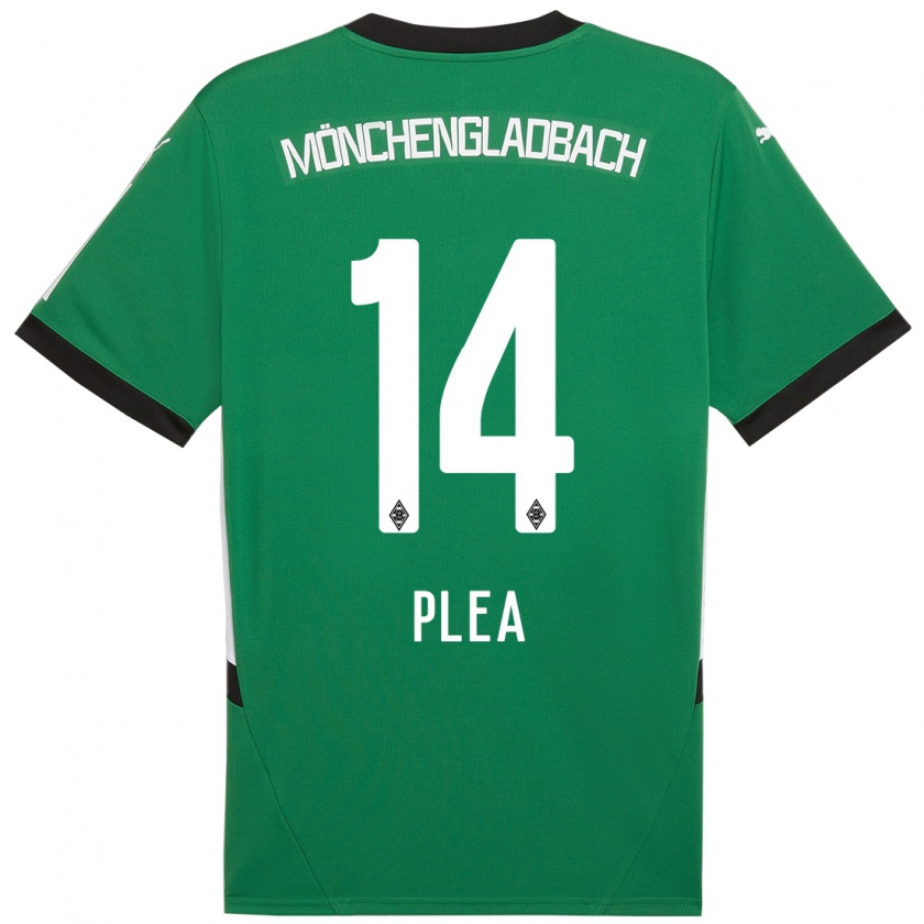 Kandiny Kinder Alassane Plea #14 Grün Weiß Auswärtstrikot Trikot 2024/25 T-Shirt