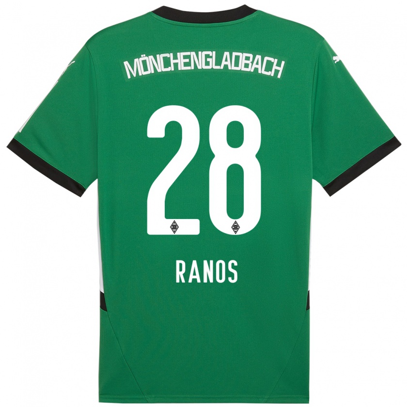 Kandiny Kinder Grant-Leon Ranos #28 Grün Weiß Auswärtstrikot Trikot 2024/25 T-Shirt