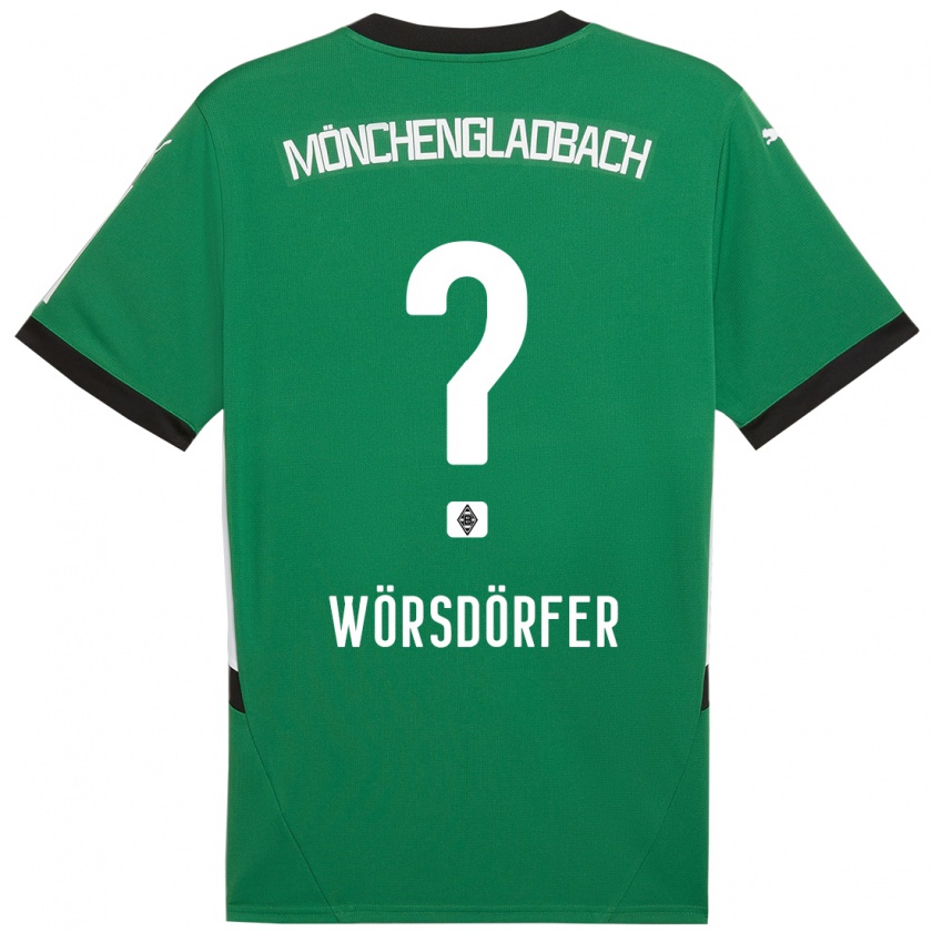 Kandiny Kinder Len Wörsdörfer #0 Grün Weiß Auswärtstrikot Trikot 2024/25 T-Shirt