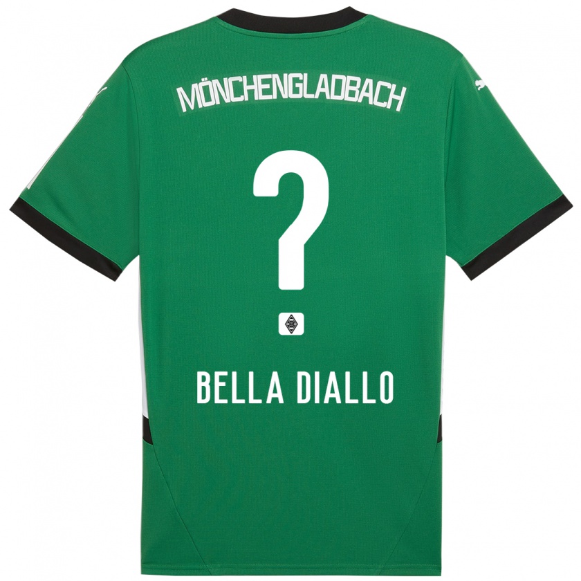 Kandiny Kinder Oumar Bella Diallo #0 Grün Weiß Auswärtstrikot Trikot 2024/25 T-Shirt