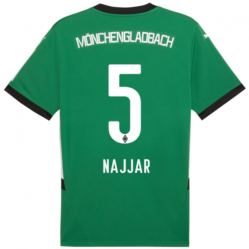 Kandiny Kinder Jamil Najjar #5 Grün Weiß Auswärtstrikot Trikot 2024/25 T-Shirt