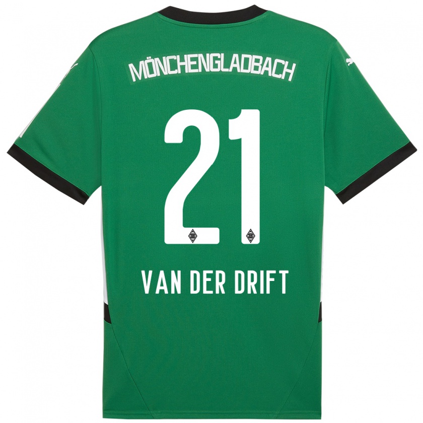 Kandiny Kinder Suus Van Der Drift #21 Grün Weiß Auswärtstrikot Trikot 2024/25 T-Shirt