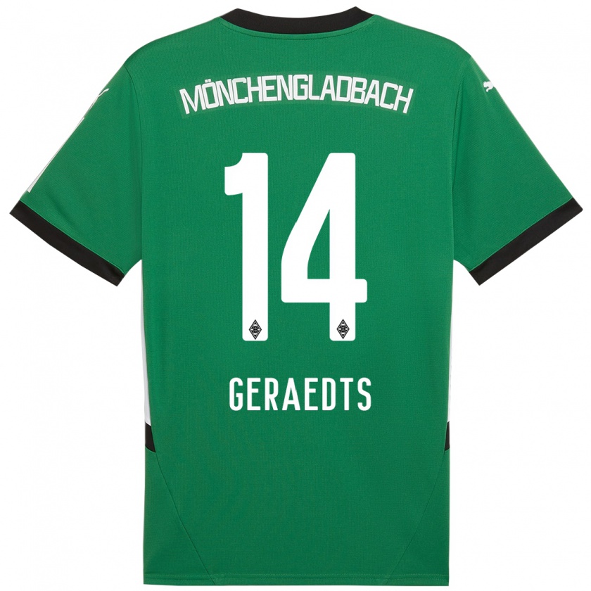 Kandiny Kinder Kelsey Geraedts #14 Grün Weiß Auswärtstrikot Trikot 2024/25 T-Shirt