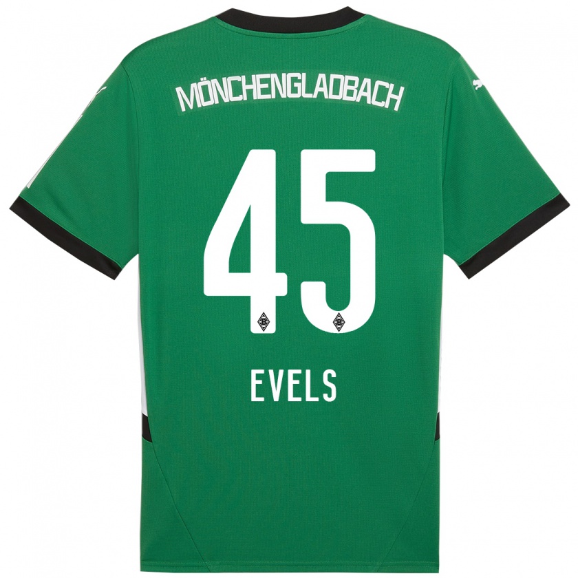 Kandiny Kinder Emily Evels #45 Grün Weiß Auswärtstrikot Trikot 2024/25 T-Shirt