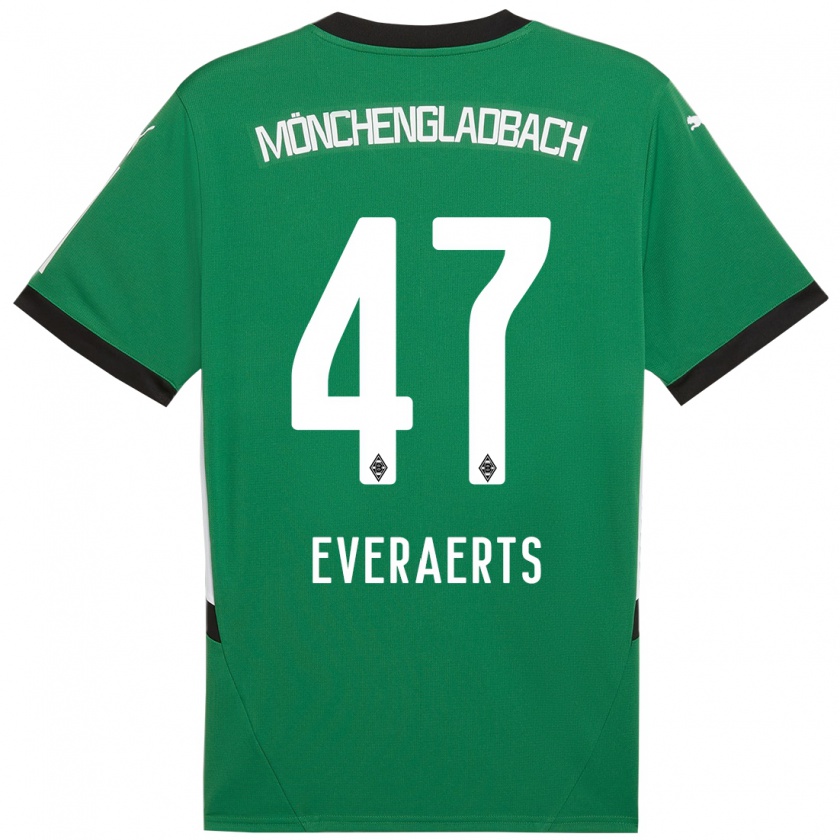 Kandiny Kinder Kim Everaerts #47 Grün Weiß Auswärtstrikot Trikot 2024/25 T-Shirt