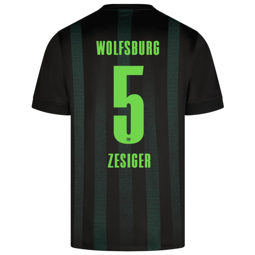 Kandiny Kinder Cédric Zesiger #5 Dunkelgrün Auswärtstrikot Trikot 2024/25 T-Shirt