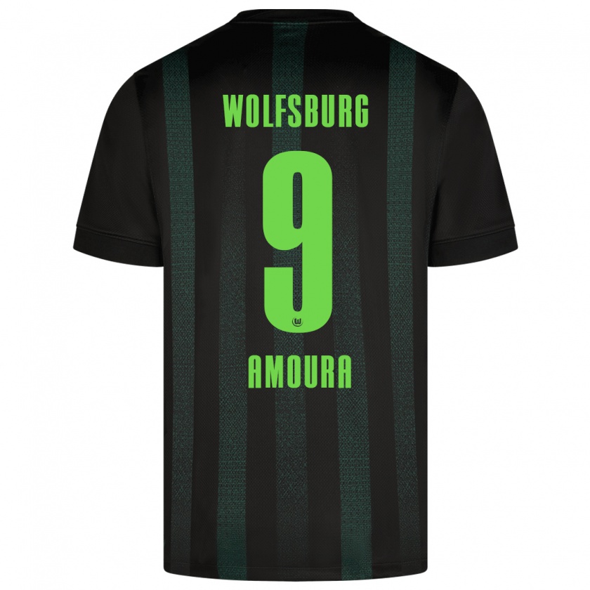 Kandiny Kinder Mohamed Amoura #9 Dunkelgrün Auswärtstrikot Trikot 2024/25 T-Shirt