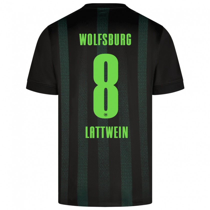 Kandiny Kinder Lena Lattwein #8 Dunkelgrün Auswärtstrikot Trikot 2024/25 T-Shirt