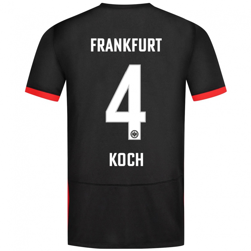 Kandiny Kinder Robin Koch #4 Schwarz Auswärtstrikot Trikot 2024/25 T-Shirt