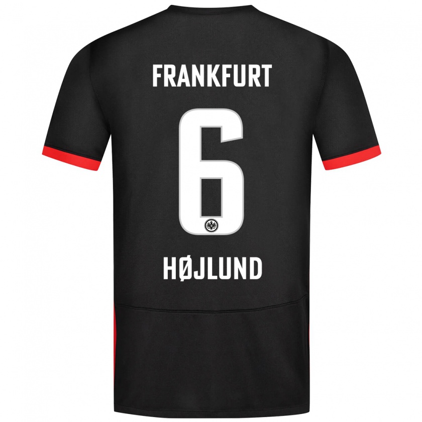 Kandiny Kinder Oscar Højlund #6 Schwarz Auswärtstrikot Trikot 2024/25 T-Shirt