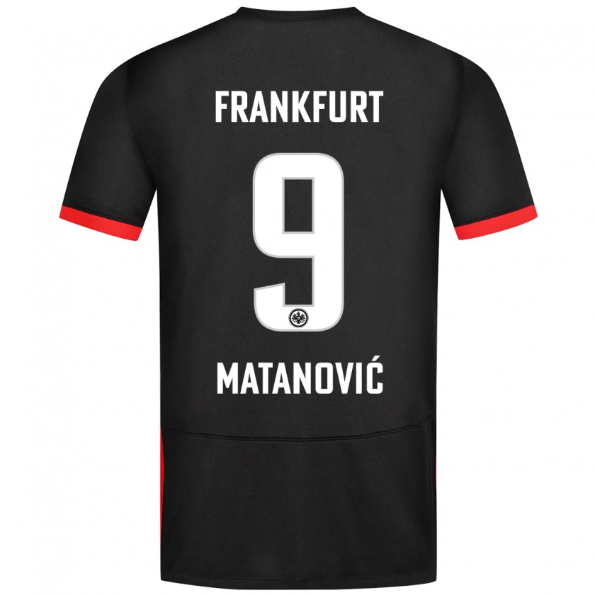 Kandiny Kinder Igor Matanovic #9 Schwarz Auswärtstrikot Trikot 2024/25 T-Shirt