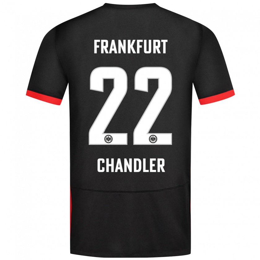 Kandiny Kinder Timothy Chandler #22 Schwarz Auswärtstrikot Trikot 2024/25 T-Shirt