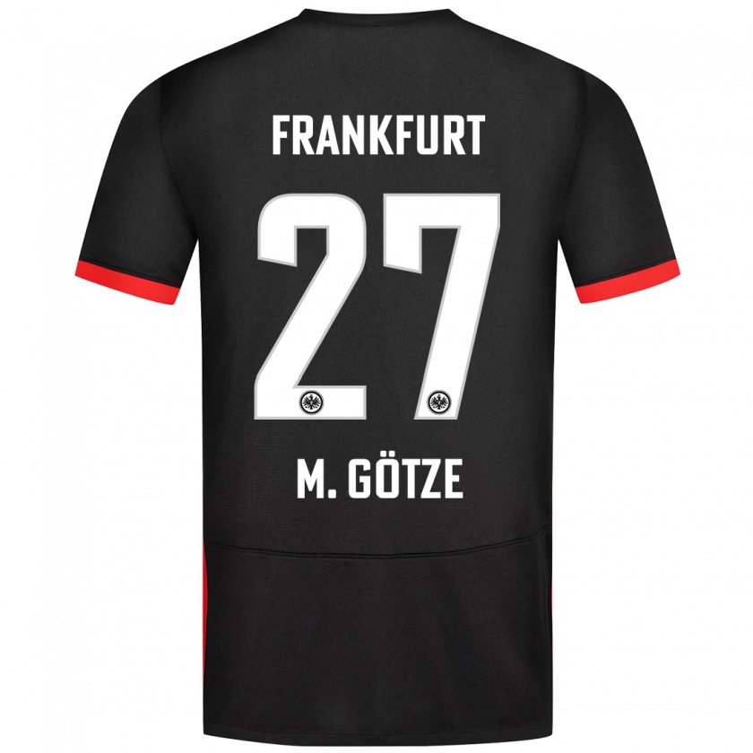 Kandiny Kinder Mario Götze #27 Schwarz Auswärtstrikot Trikot 2024/25 T-Shirt