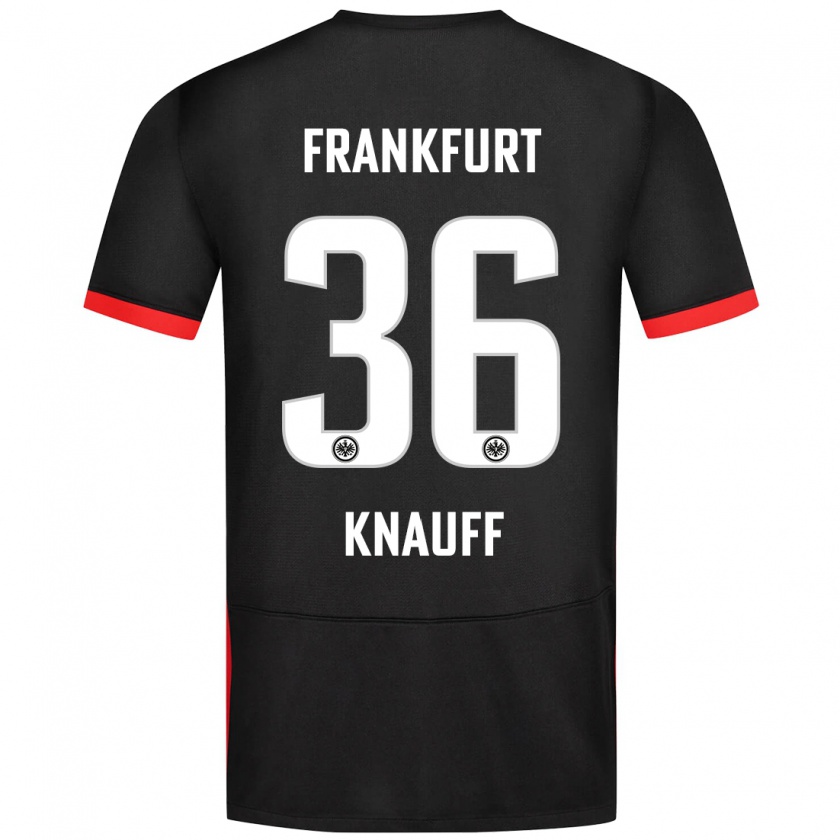 Kandiny Kinder Ansgar Knauff #36 Schwarz Auswärtstrikot Trikot 2024/25 T-Shirt