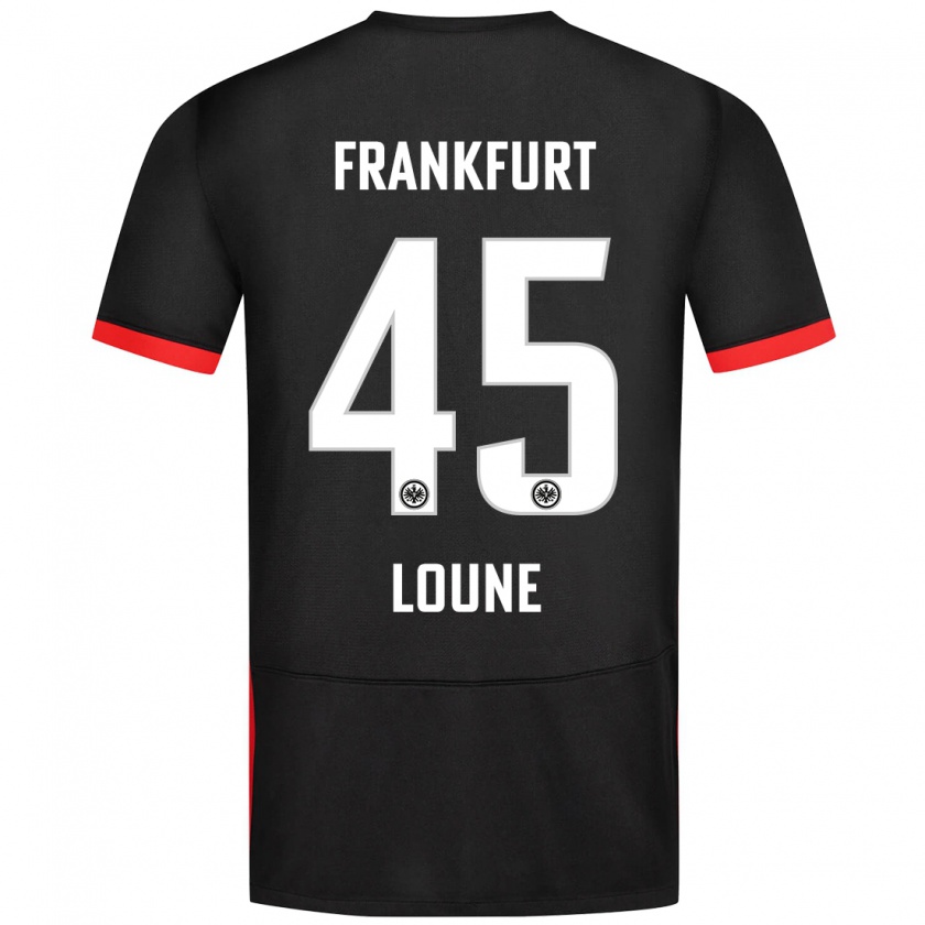 Kandiny Kinder Mehdi Loune #45 Schwarz Auswärtstrikot Trikot 2024/25 T-Shirt