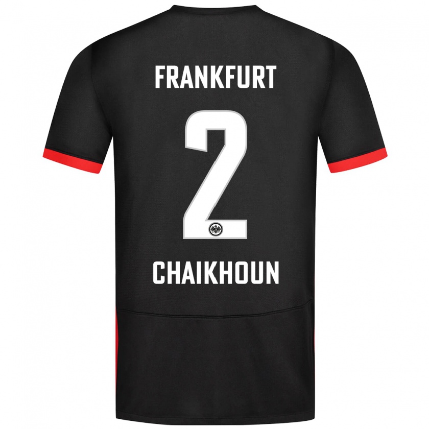 Kandiny Kinder Ayoub Chaikhoun #2 Schwarz Auswärtstrikot Trikot 2024/25 T-Shirt