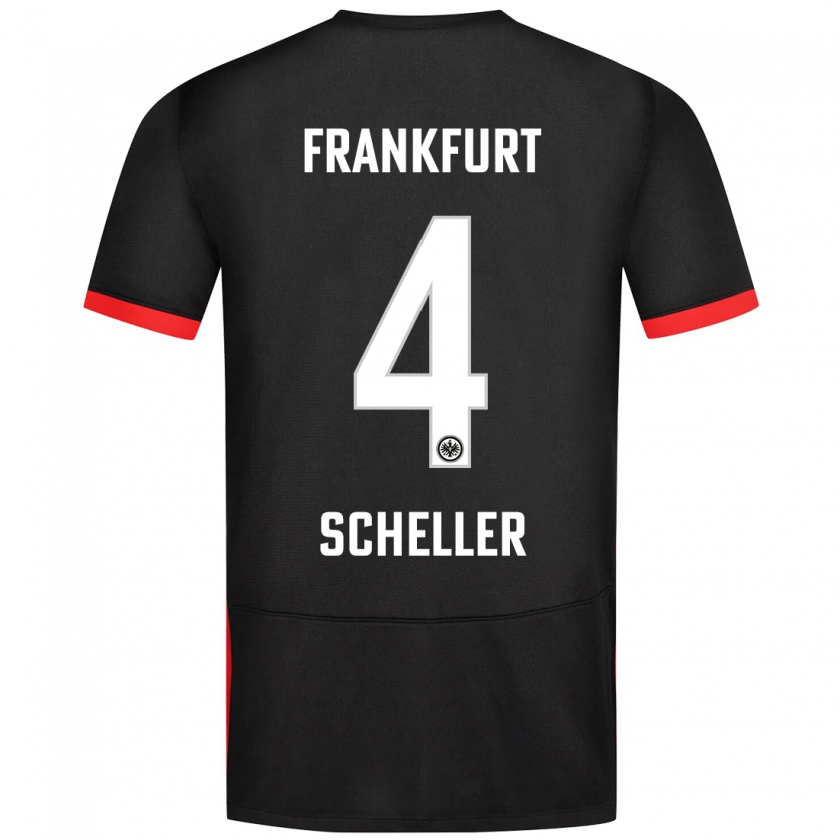 Kandiny Kinder Niklas Scheller #4 Schwarz Auswärtstrikot Trikot 2024/25 T-Shirt