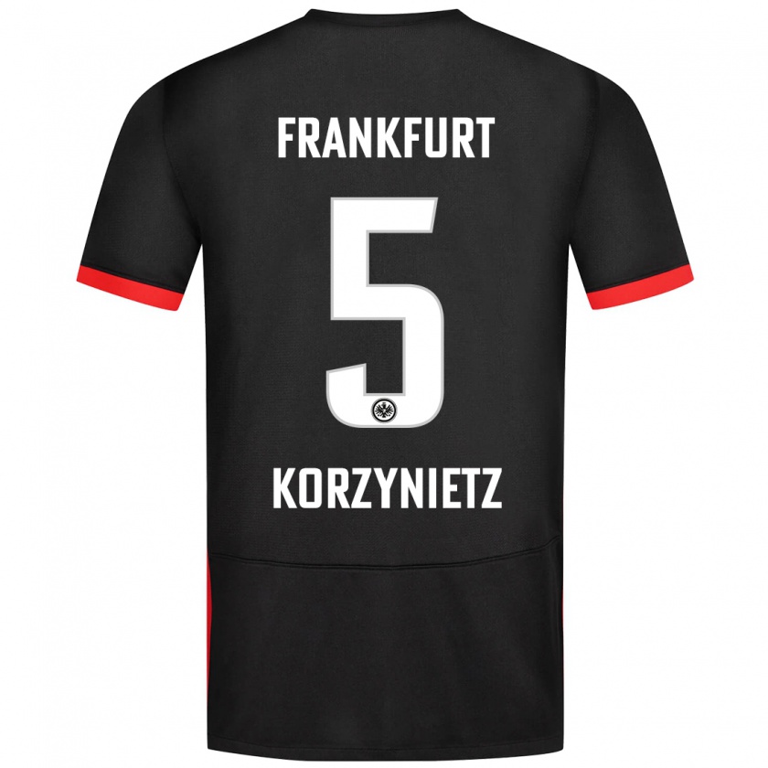 Kandiny Kinder Jaden Korzynietz #5 Schwarz Auswärtstrikot Trikot 2024/25 T-Shirt