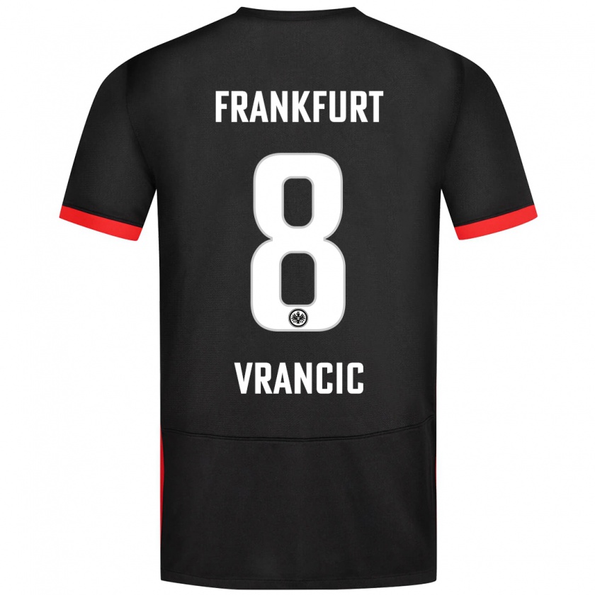 Kandiny Kinder Mario Vrancic #8 Schwarz Auswärtstrikot Trikot 2024/25 T-Shirt