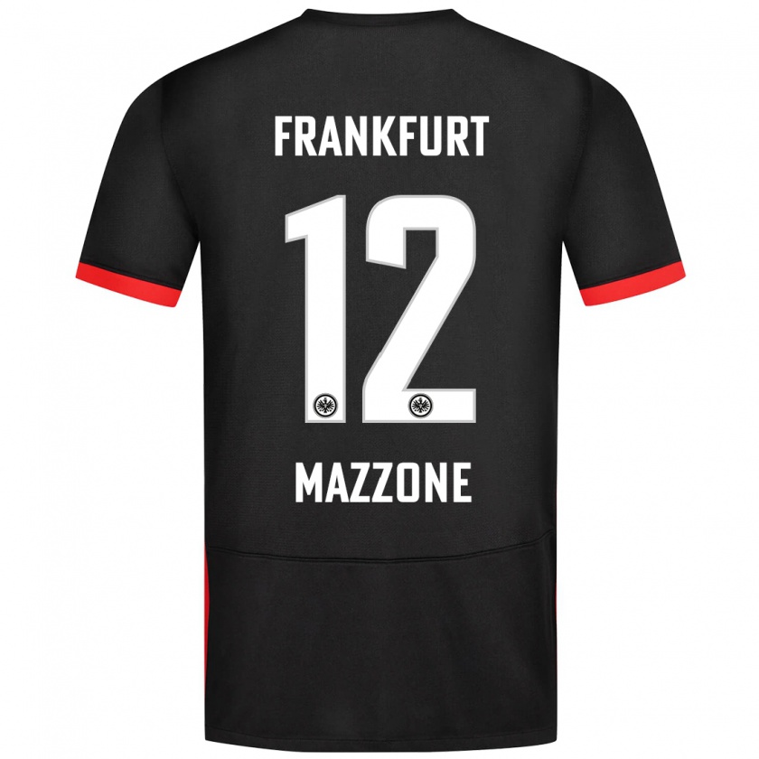 Kandiny Kinder Matteo Mazzone #12 Schwarz Auswärtstrikot Trikot 2024/25 T-Shirt