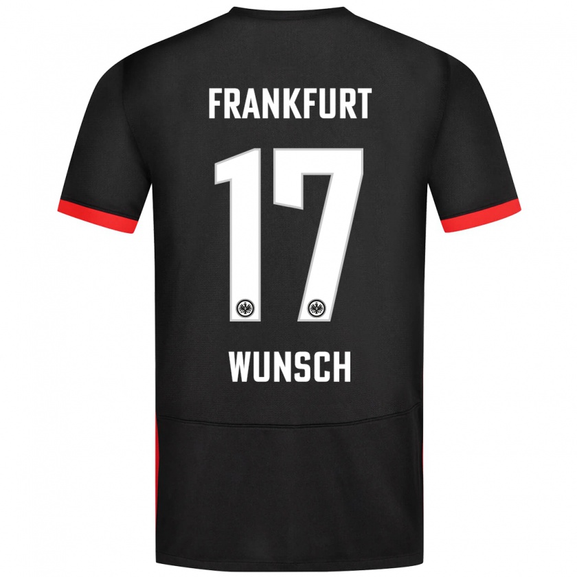 Kandiny Kinder Paul Wünsch #17 Schwarz Auswärtstrikot Trikot 2024/25 T-Shirt