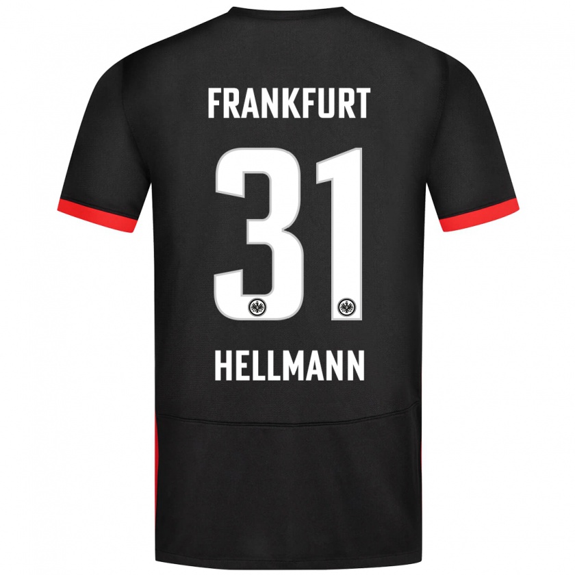 Kandiny Kinder Melvin Hellmann #31 Schwarz Auswärtstrikot Trikot 2024/25 T-Shirt