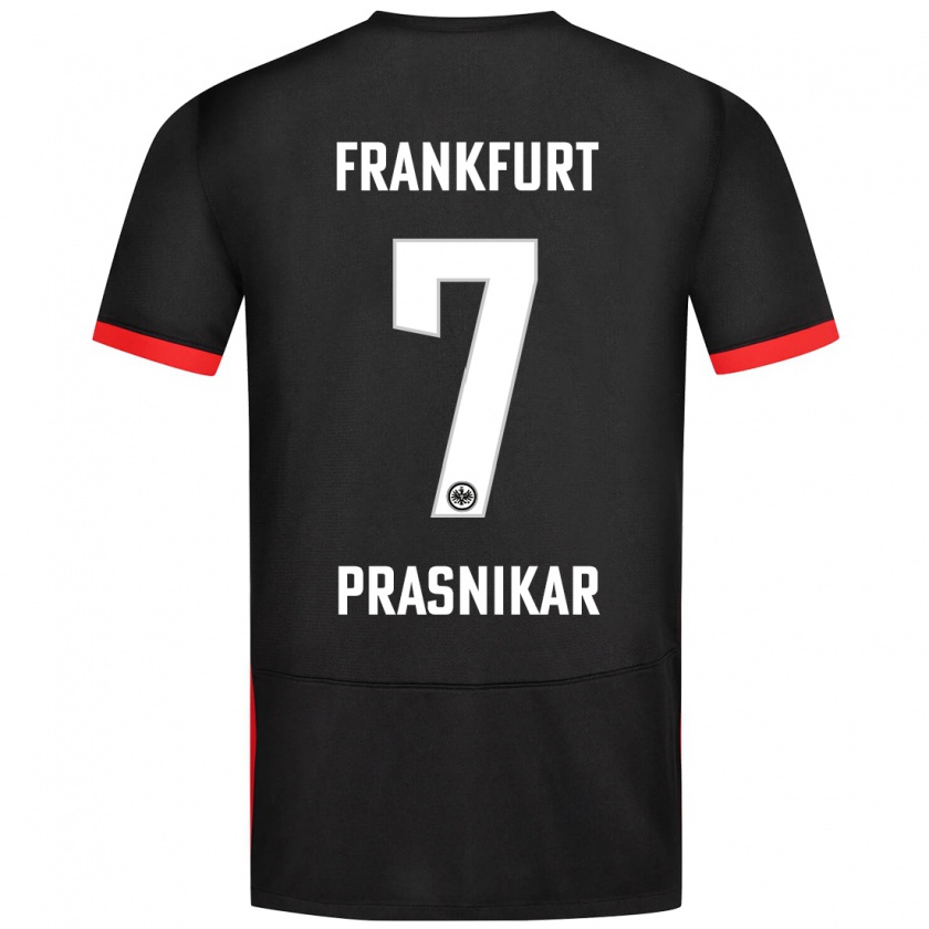 Kandiny Kinder Lara Prašnikar #7 Schwarz Auswärtstrikot Trikot 2024/25 T-Shirt