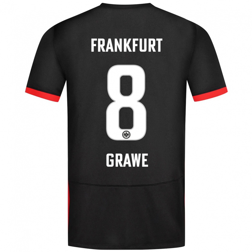 Kandiny Kinder Lisanne Gräwe #8 Schwarz Auswärtstrikot Trikot 2024/25 T-Shirt