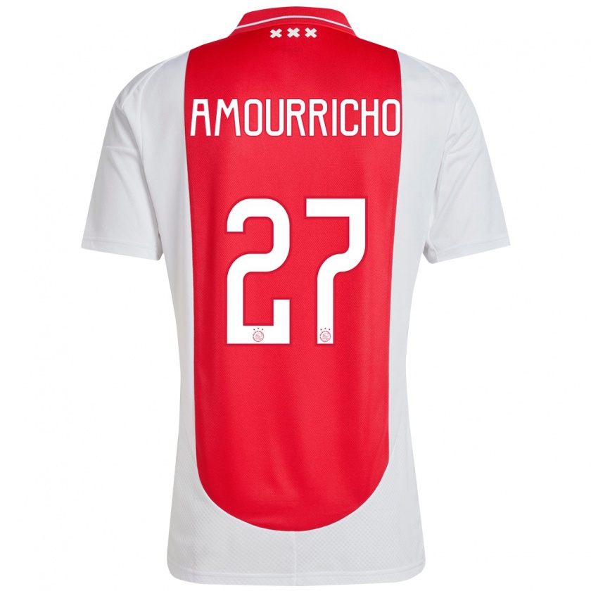 Kandiny Herren Amourricho Van Axel-Dongen #27 Rot Weiß Heimtrikot Trikot 2024/25 T-Shirt