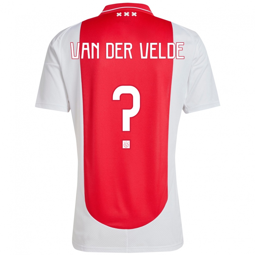 Kandiny Herren Valentijn Van Der Velde #0 Rot Weiß Heimtrikot Trikot 2024/25 T-Shirt