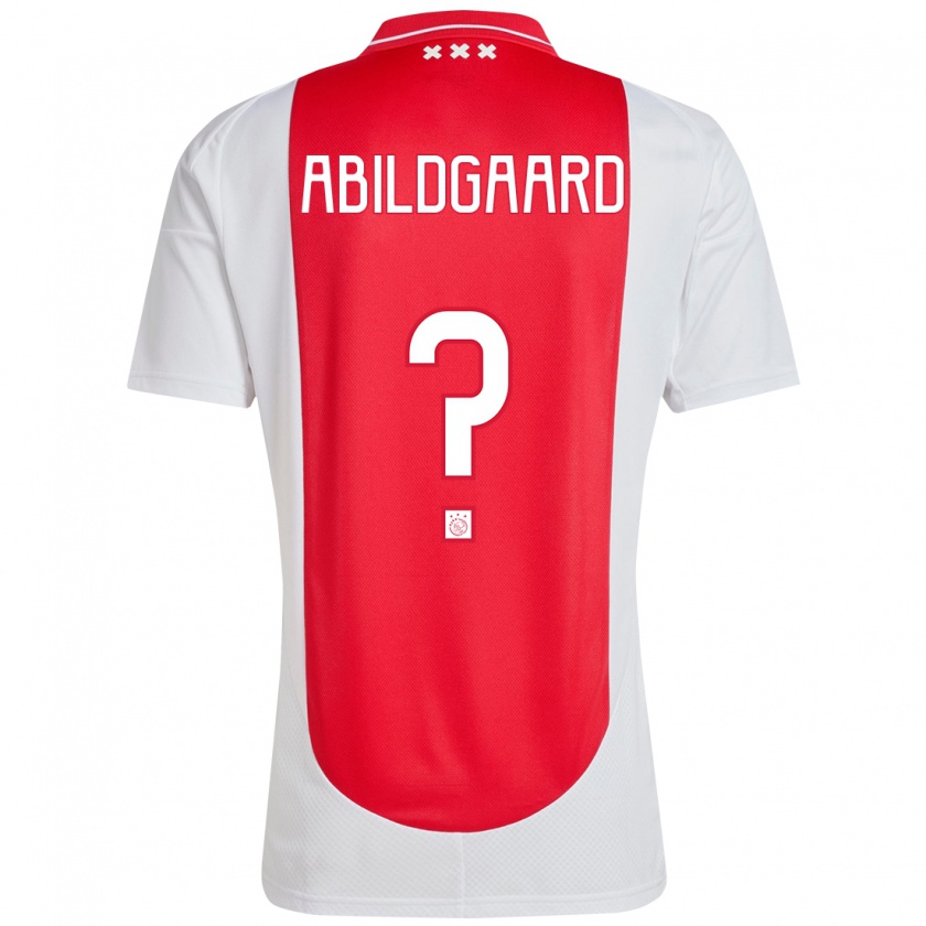 Kandiny Herren Lasse Abildgaard #0 Rot Weiß Heimtrikot Trikot 2024/25 T-Shirt