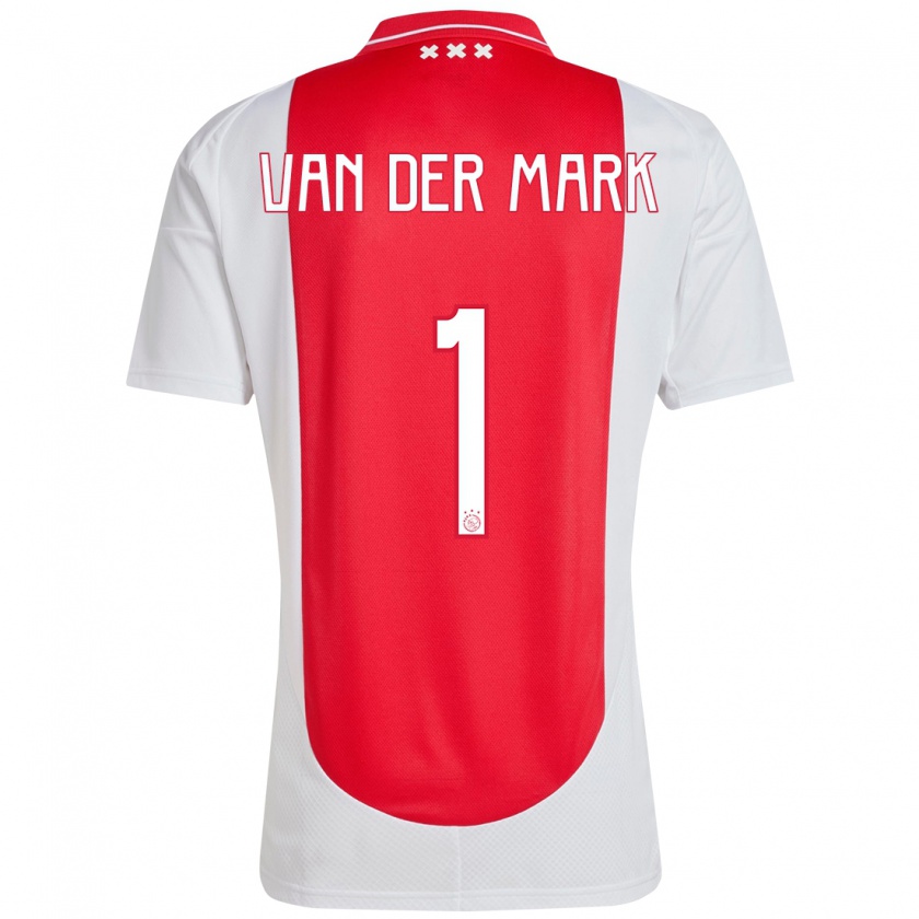 Kandiny Herren Jesper Van Der Mark #1 Rot Weiß Heimtrikot Trikot 2024/25 T-Shirt