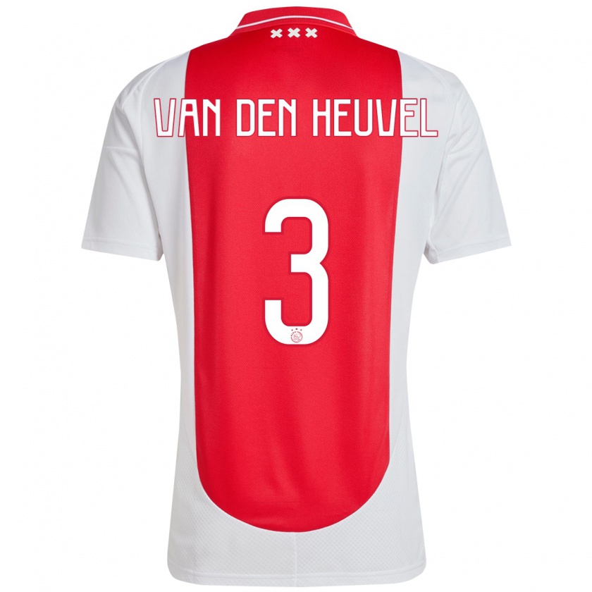 Kandiny Herren Nino Van Den Heuvel #3 Rot Weiß Heimtrikot Trikot 2024/25 T-Shirt