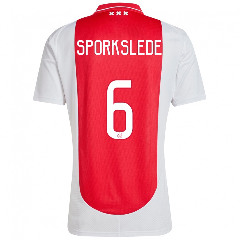 Kandiny Herren Fabian Sporkslede #6 Rot Weiß Heimtrikot Trikot 2024/25 T-Shirt