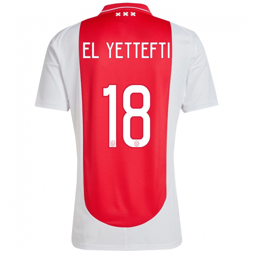 Kandiny Herren Adil Amghar El Yettefti #18 Rot Weiß Heimtrikot Trikot 2024/25 T-Shirt