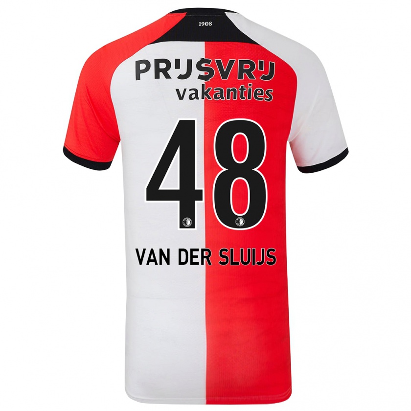 Kandiny Herren Joep Van Der Sluijs #48 Rot Weiß Heimtrikot Trikot 2024/25 T-Shirt