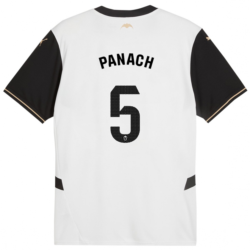 Kandiny Herren Alejandro Panach #5 Weiß Schwarz Heimtrikot Trikot 2024/25 T-Shirt