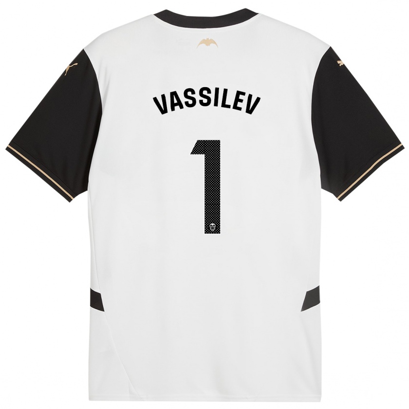 Kandiny Herren David Vassilev #1 Weiß Schwarz Heimtrikot Trikot 2024/25 T-Shirt