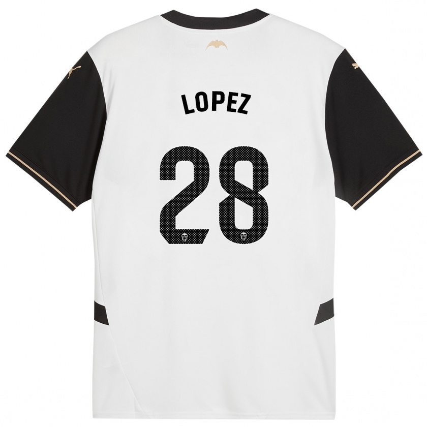 Kandiny Herren Saray Lopez #28 Weiß Schwarz Heimtrikot Trikot 2024/25 T-Shirt