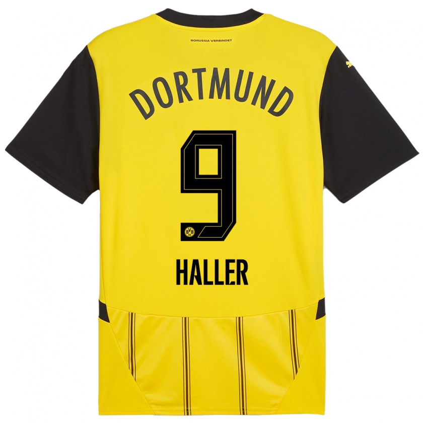 Kandiny Herren Sébastien Haller #9 Gelb Schwarz Heimtrikot Trikot 2024/25 T-Shirt